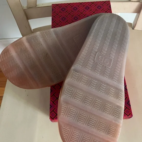 Tory Burch Lavender and Orange Slide Sandals - Picture 4 of 4